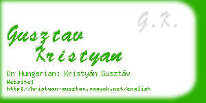 gusztav kristyan business card