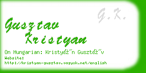 gusztav kristyan business card
